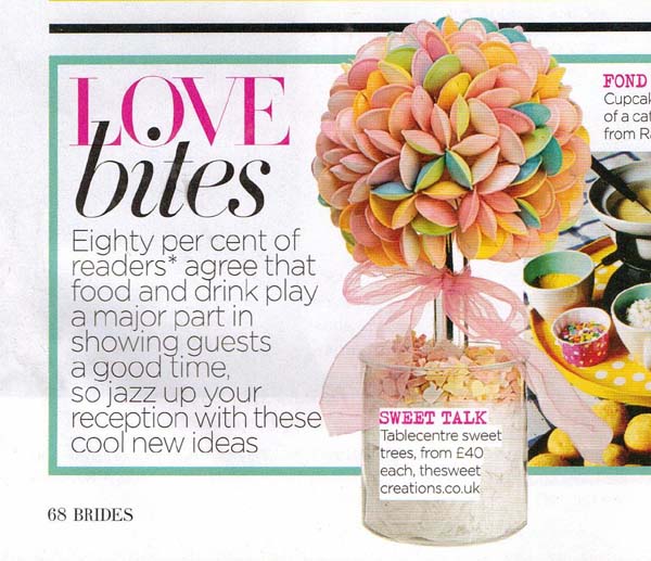 Flying Saucer Sweet Tree in Vogue Brides Magazine Article