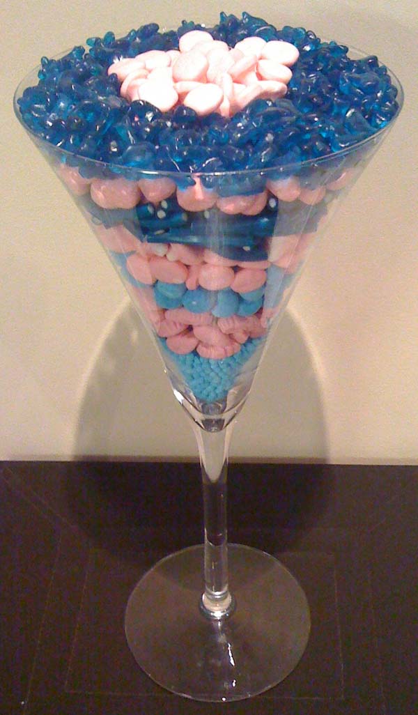 Blue & Pink Martini Sweet Arrangement