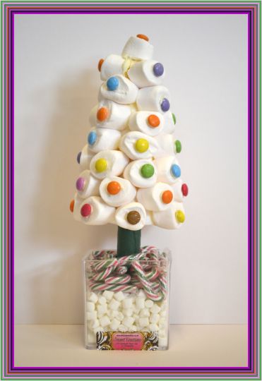 Christmas Marshmallow Smartie Cone Sweet Tree 32cm