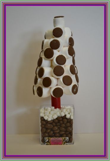 Christmas Marshmallow & Button Cone Sweet Tree 35cm