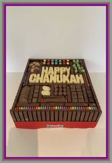 Happy Chanukah Chocolate Board Kosher 13 Inches Vegetarian